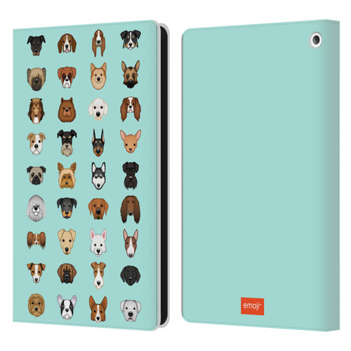 emoji® Dogs Breeds Leather Book Wallet Case Cover For Amazon Fire HD 8/Fire HD 8 Plus 2020