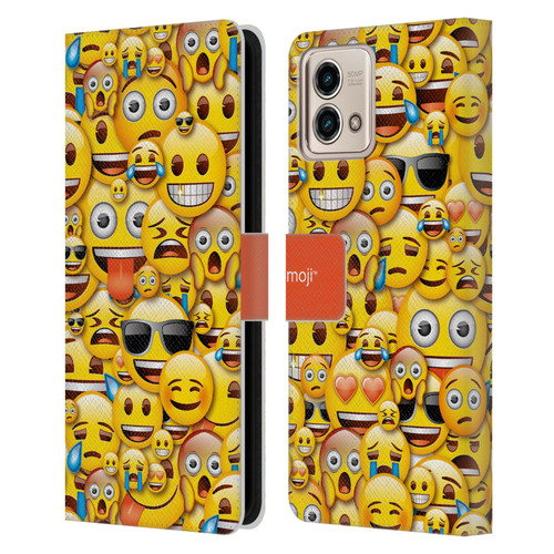 emoji® Full Patterns Smileys Leather Book Wallet Case Cover For Motorola Moto G Stylus 5G 2023