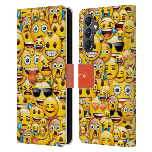emoji® Full Patterns Smileys Leather Book Wallet Case Cover For Samsung Galaxy A25 5G
