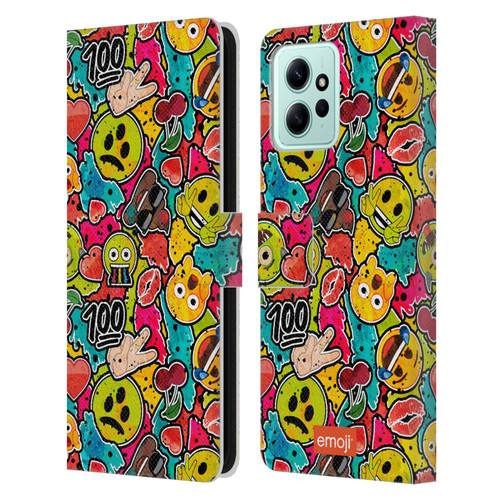 emoji® Graffiti Colours Leather Book Wallet Case Cover For Xiaomi Redmi 12
