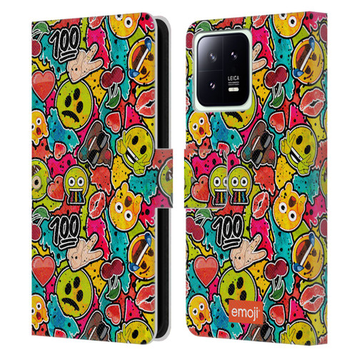 emoji® Graffiti Colours Leather Book Wallet Case Cover For Xiaomi 13 5G