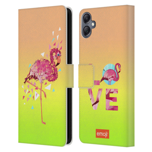 emoji® Polygon Flamingo Leather Book Wallet Case Cover For Samsung Galaxy A05