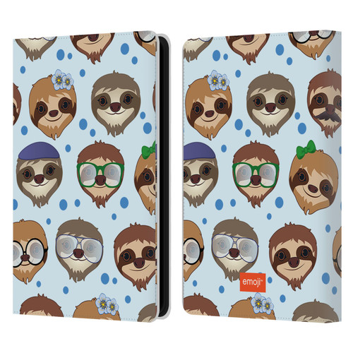 emoji® Sloth Pattern Leather Book Wallet Case Cover For Amazon Kindle Paperwhite 5 (2021)