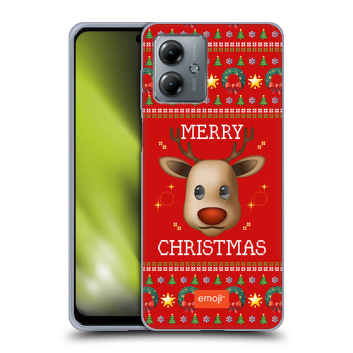 emoji® Ugly Christmas Reindeer Soft Gel Case for Motorola Moto G14