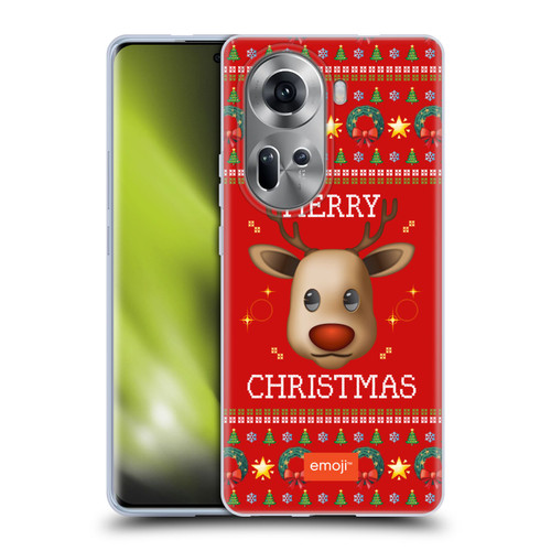 emoji® Ugly Christmas Reindeer Soft Gel Case for OPPO Reno11