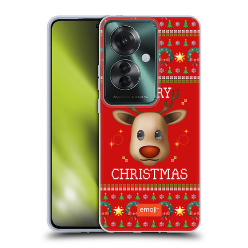 emoji® Ugly Christmas Reindeer Soft Gel Case for OPPO Reno11 F 5G / F25 Pro 5G