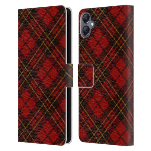PLdesign Christmas Red Tartan Leather Book Wallet Case Cover For Samsung Galaxy A05