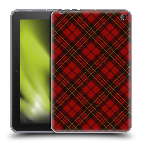 PLdesign Christmas Red Tartan Soft Gel Case for Amazon Fire 7 2022