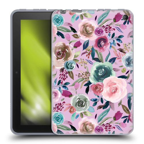 Ninola Lilac Floral Sweet Roses Soft Gel Case for Amazon Fire 7 2022