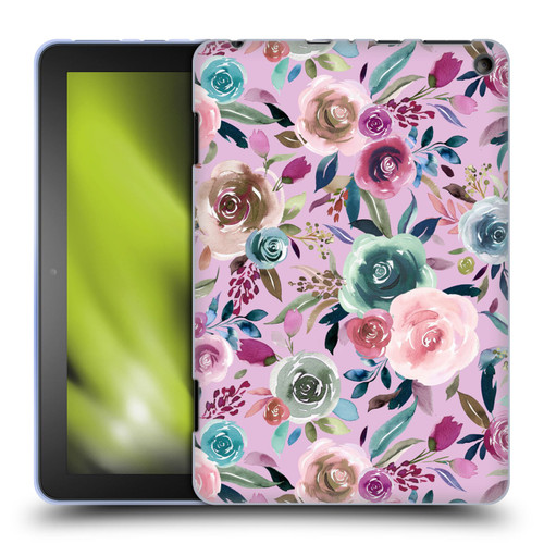 Ninola Lilac Floral Sweet Roses Soft Gel Case for Amazon Fire HD 8/Fire HD 8 Plus 2020