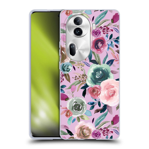 Ninola Lilac Floral Sweet Roses Soft Gel Case for OPPO Reno11 Pro