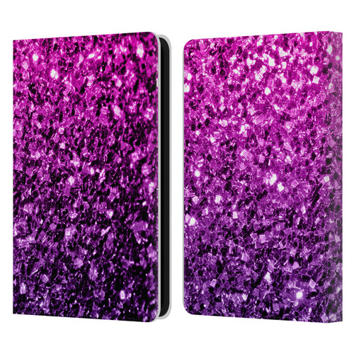PLdesign Glitter Sparkles Purple Pink Leather Book Wallet Case Cover For Amazon Kindle 11th Gen 6in 2022