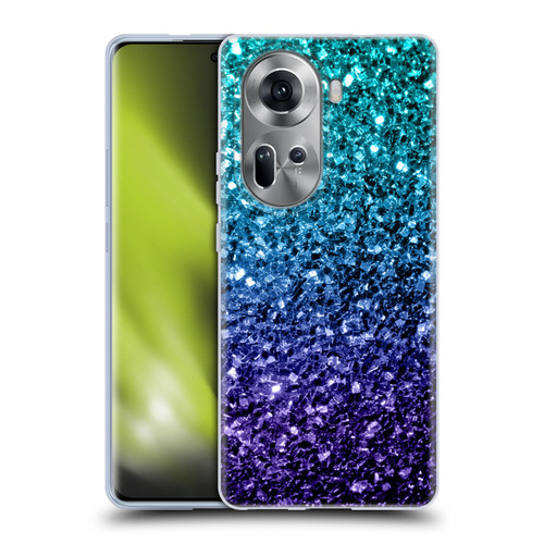 PLdesign Glitter Sparkles Aqua Blue Soft Gel Case for OPPO Reno11