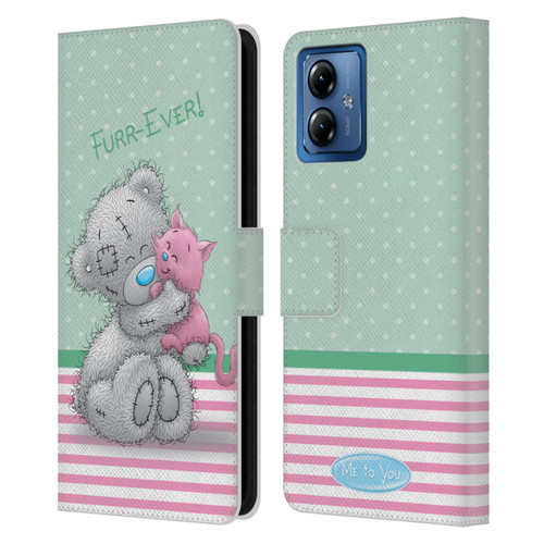 Me To You Classic Tatty Teddy Cat Pet Leather Book Wallet Case Cover For Motorola Moto G14