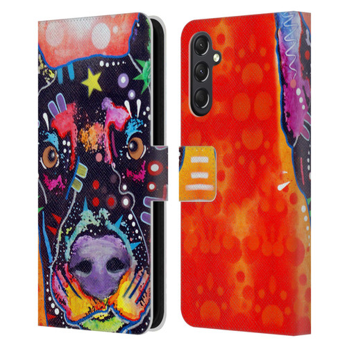 Dean Russo Dogs 3 Doberman Leather Book Wallet Case Cover For Samsung Galaxy A24 4G / M34 5G