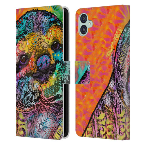 Dean Russo Wildlife 3 Sloth Leather Book Wallet Case Cover For Samsung Galaxy M04 5G / A04e