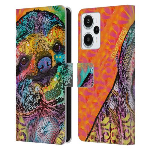 Dean Russo Wildlife 3 Sloth Leather Book Wallet Case Cover For Xiaomi Redmi Note 12T