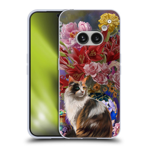 Nene Thomas Art Cat With Bouquet Of Flowers Soft Gel Case for Nothing Phone (2a)