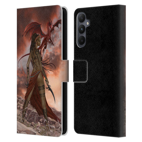 Nene Thomas Art African Warrior Woman & Dragon Leather Book Wallet Case Cover For Samsung Galaxy A05s