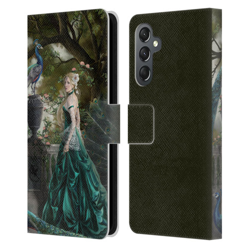 Nene Thomas Art Peacock & Princess In Emerald Leather Book Wallet Case Cover For Samsung Galaxy A25 5G