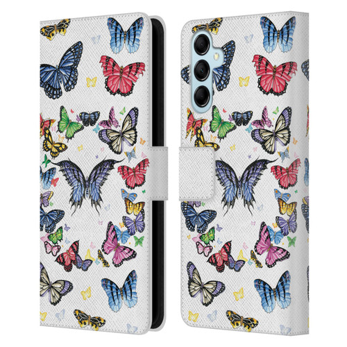 Nene Thomas Art Butterfly Pattern Leather Book Wallet Case Cover For Samsung Galaxy M14 5G