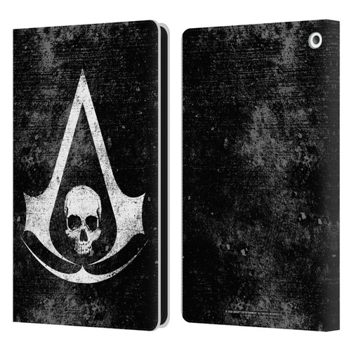 Assassin's Creed Black Flag Logos Grunge Leather Book Wallet Case Cover For Amazon Fire HD 8/Fire HD 8 Plus 2020