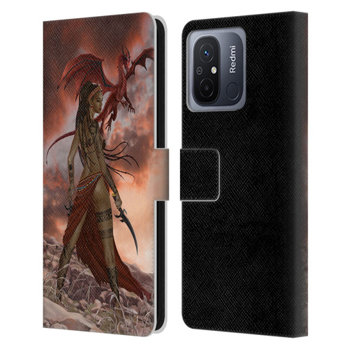 Nene Thomas Art African Warrior Woman & Dragon Leather Book Wallet Case Cover For Xiaomi Redmi 12C