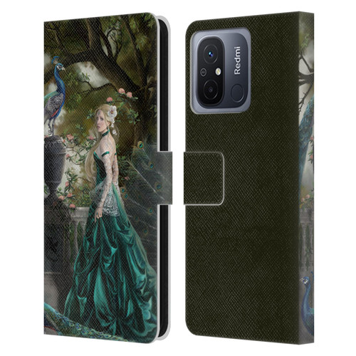 Nene Thomas Art Peacock & Princess In Emerald Leather Book Wallet Case Cover For Xiaomi Redmi 12C