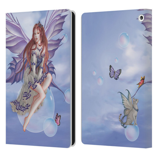 Nene Thomas Bubbles Purple Lace Fairy On Cat Leather Book Wallet Case Cover For Amazon Fire HD 8/Fire HD 8 Plus 2020