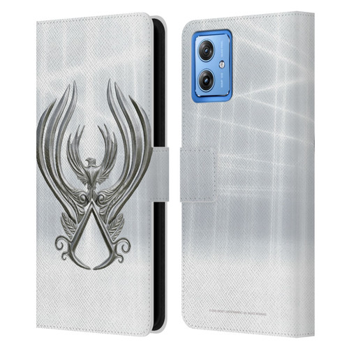 Assassin's Creed Brotherhood Logo Main Leather Book Wallet Case Cover For Motorola Moto G54 5G