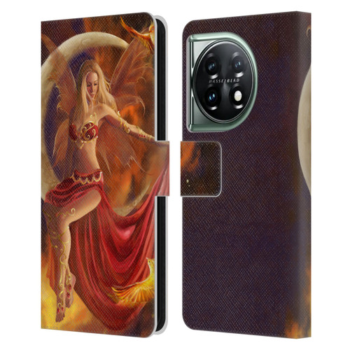 Nene Thomas Crescents Fire Fairy On Moon Phoenix Leather Book Wallet Case Cover For OnePlus 11 5G