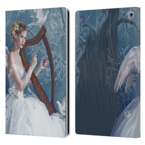 Nene Thomas Deep Forest Chorus Angel Harp And Dove Leather Book Wallet Case Cover For Amazon Fire HD 10 / Plus 2021