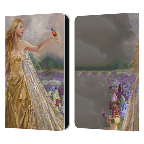 Nene Thomas Deep Forest Gold Angel Fairy With Bird Leather Book Wallet Case Cover For Amazon Kindle 11th Gen 6in 2022