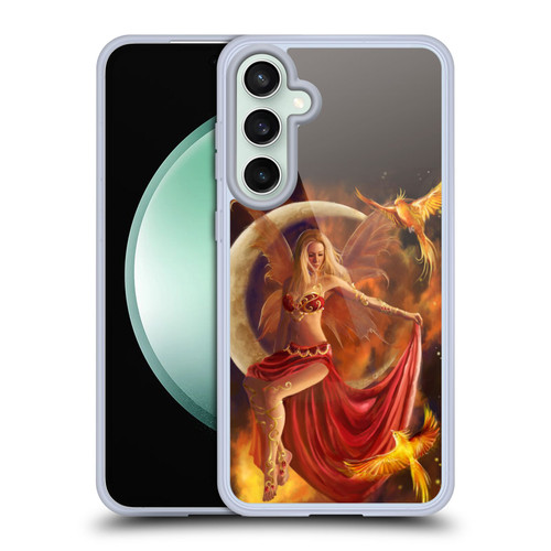Nene Thomas Crescents Fire Fairy On Moon Phoenix Soft Gel Case for Samsung Galaxy S23 FE 5G