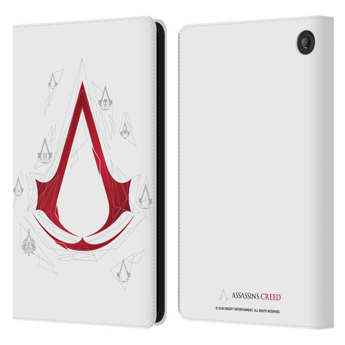 Assassin's Creed Legacy Logo Geometric White Leather Book Wallet Case Cover For Amazon Fire 7 2022