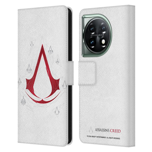 Assassin's Creed Legacy Logo Geometric White Leather Book Wallet Case Cover For OnePlus 11 5G