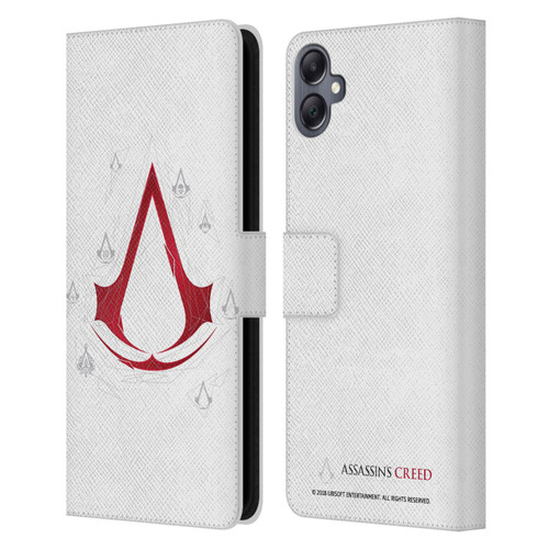 Assassin's Creed Legacy Logo Geometric White Leather Book Wallet Case Cover For Samsung Galaxy A05