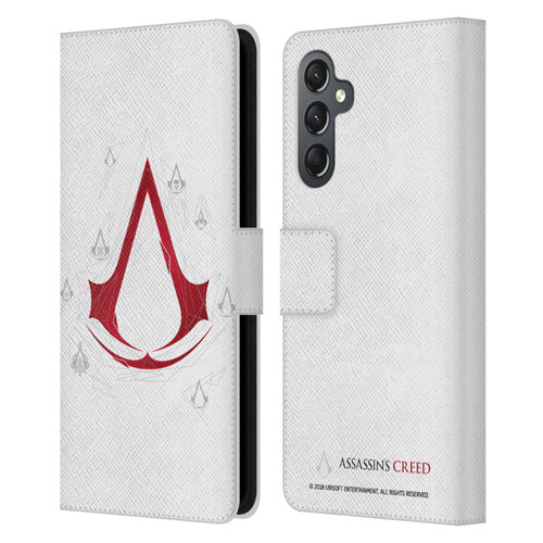 Assassin's Creed Legacy Logo Geometric White Leather Book Wallet Case Cover For Samsung Galaxy A25 5G