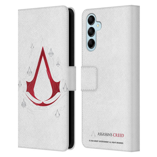 Assassin's Creed Legacy Logo Geometric White Leather Book Wallet Case Cover For Samsung Galaxy M14 5G