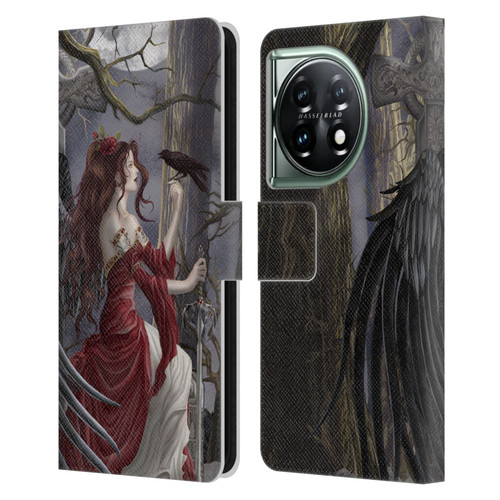 Nene Thomas Deep Forest Dark Angel Fairy With Raven Leather Book Wallet Case Cover For OnePlus 11 5G