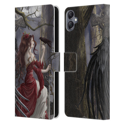 Nene Thomas Deep Forest Dark Angel Fairy With Raven Leather Book Wallet Case Cover For Samsung Galaxy A05