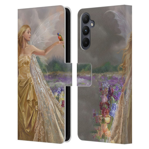 Nene Thomas Deep Forest Gold Angel Fairy With Bird Leather Book Wallet Case Cover For Samsung Galaxy A05s