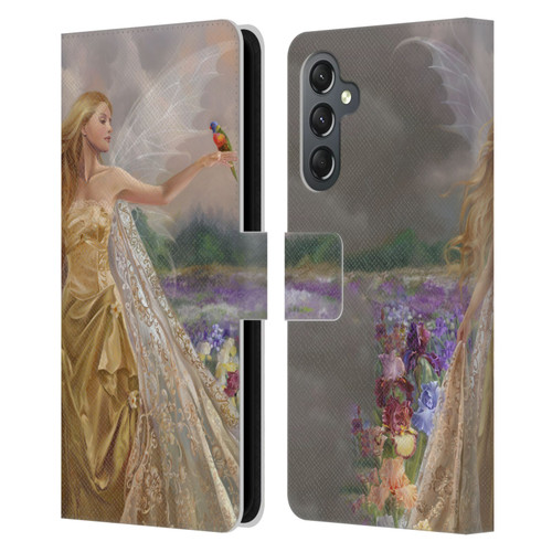 Nene Thomas Deep Forest Gold Angel Fairy With Bird Leather Book Wallet Case Cover For Samsung Galaxy A25 5G