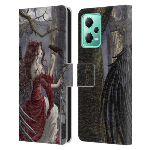 Nene Thomas Deep Forest Dark Angel Fairy With Raven Leather Book Wallet Case Cover For Xiaomi Redmi Note 12 5G
