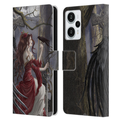 Nene Thomas Deep Forest Dark Angel Fairy With Raven Leather Book Wallet Case Cover For Xiaomi Redmi Note 12T