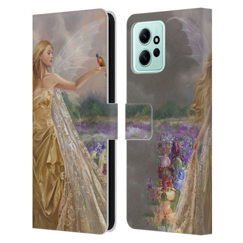 Nene Thomas Deep Forest Gold Angel Fairy With Bird Leather Book Wallet Case Cover For Xiaomi Redmi 12
