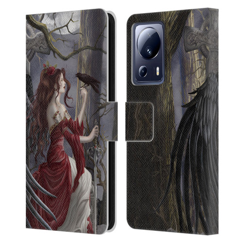 Nene Thomas Deep Forest Dark Angel Fairy With Raven Leather Book Wallet Case Cover For Xiaomi 13 Lite 5G