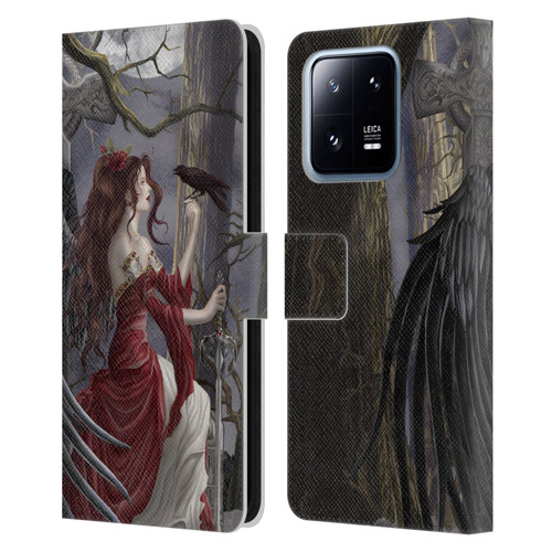 Nene Thomas Deep Forest Dark Angel Fairy With Raven Leather Book Wallet Case Cover For Xiaomi 13 Pro 5G