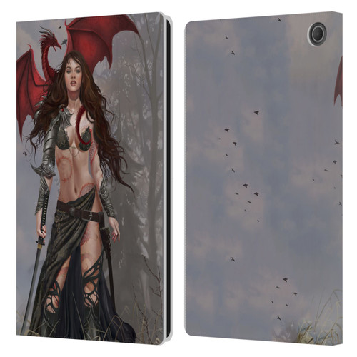 Nene Thomas Gothic Dragon Witch Warrior Sword Leather Book Wallet Case Cover For Amazon Fire Max 11 2023