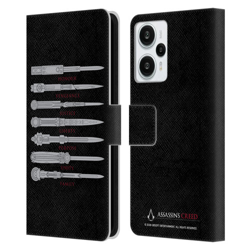 Assassin's Creed Legacy Typography Blades Leather Book Wallet Case Cover For Xiaomi Redmi Note 12T